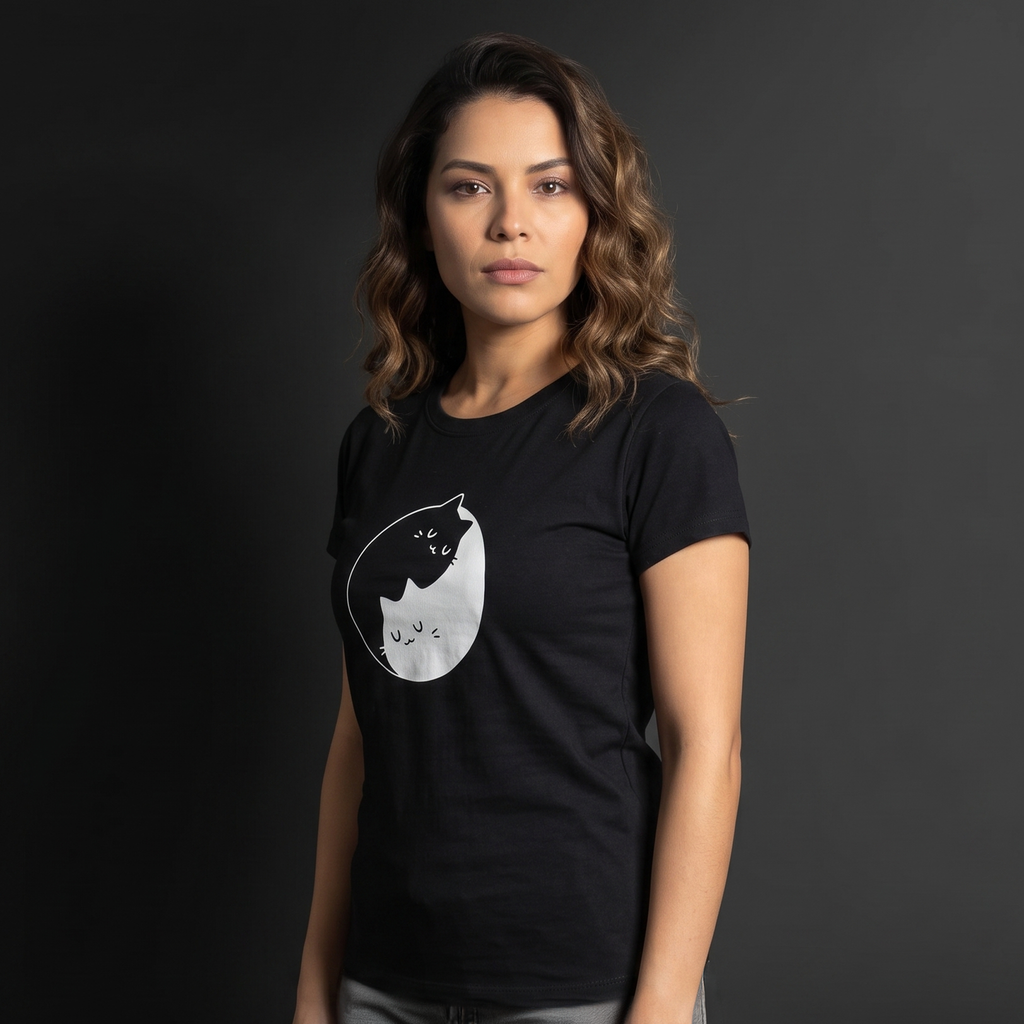 Camiseta Yin-Yang Gatos | Regular Fit