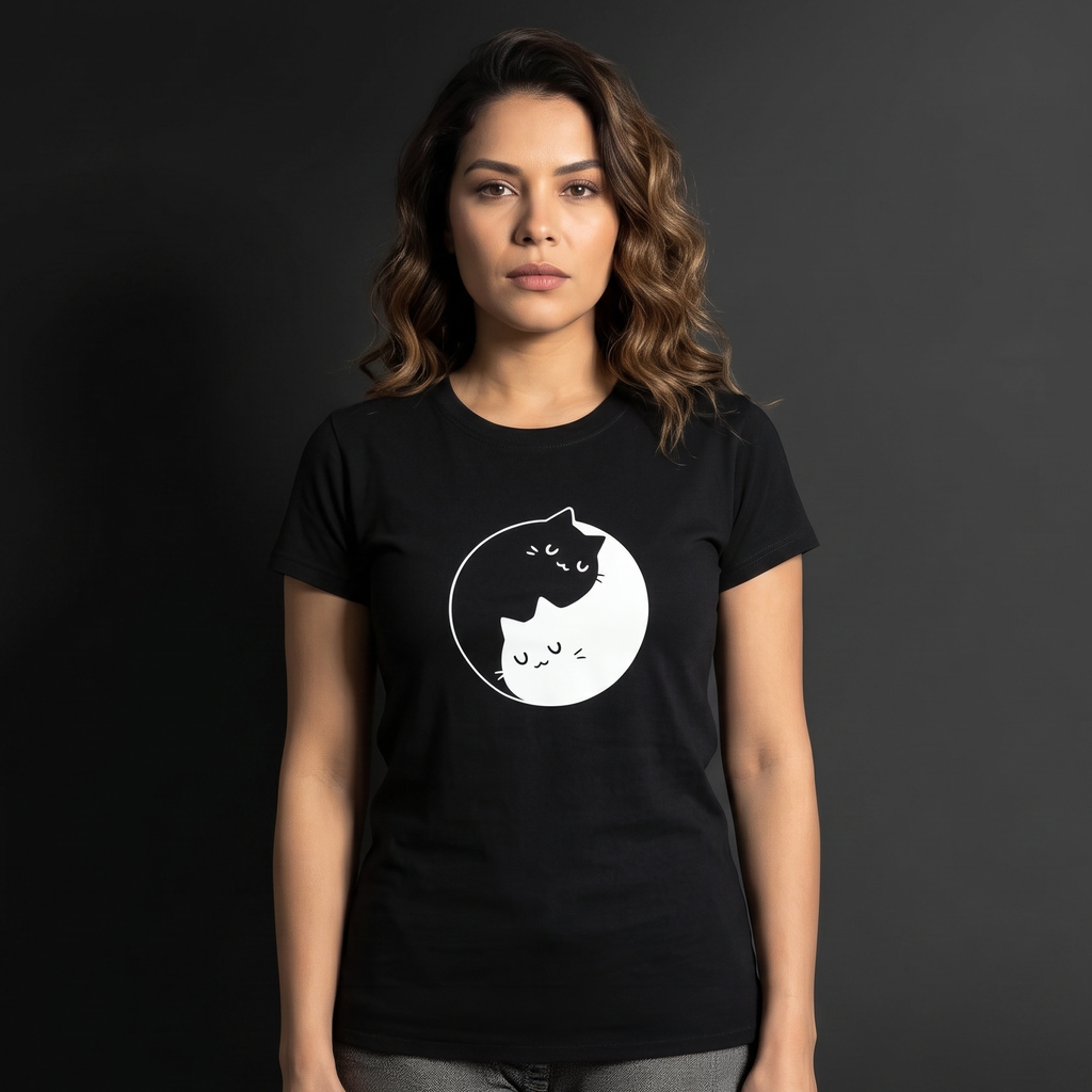 Camiseta Yin-Yang Gatos | Regular Fit