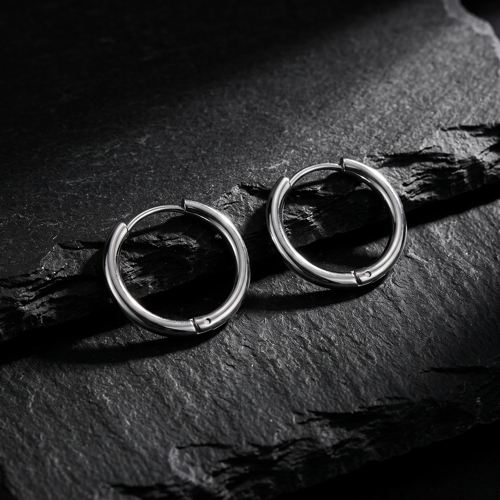 Par de Aretes Candongas Tubulares | Acero Inoxidable