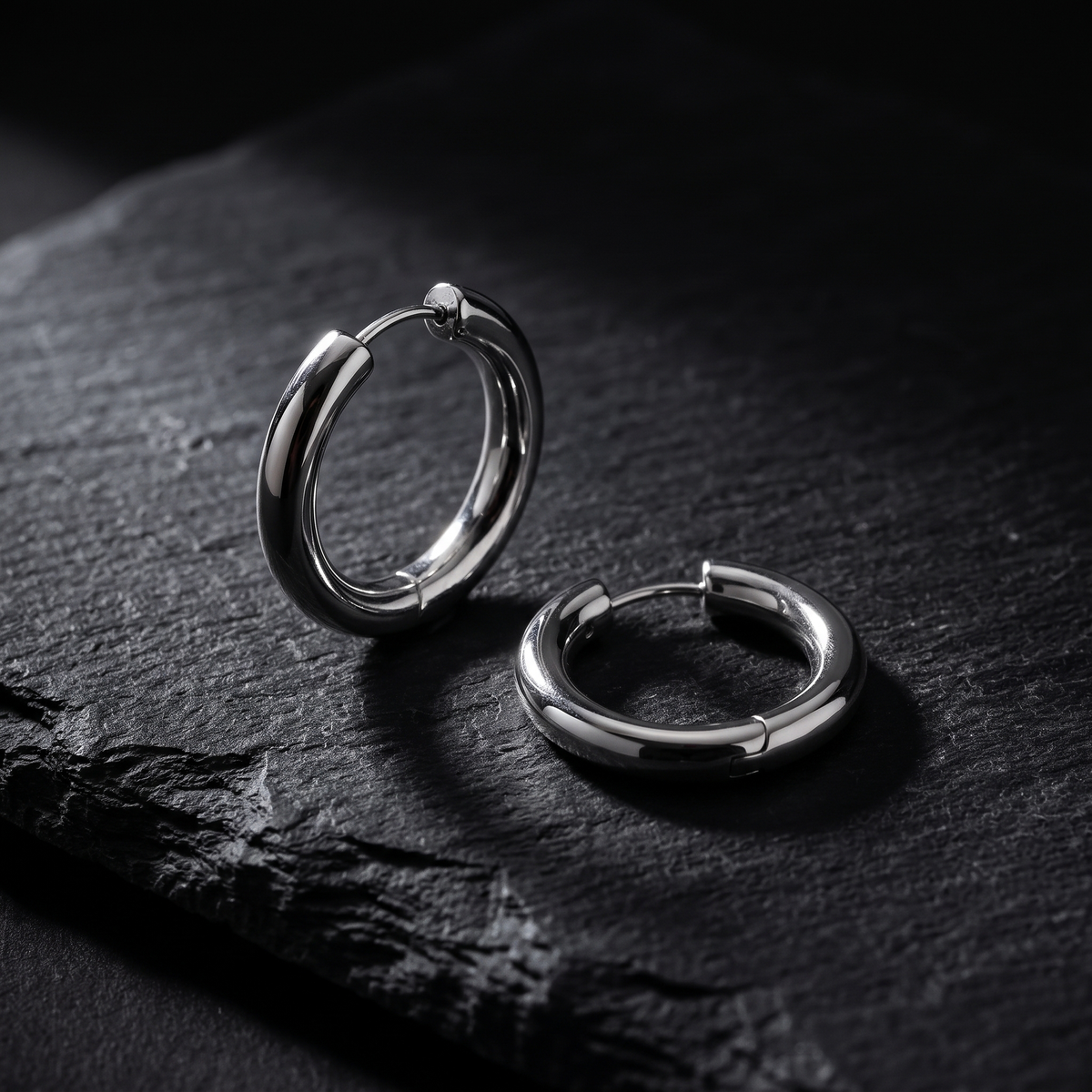 Par de Aretes Candongas Tubulares | Acero Inoxidable
