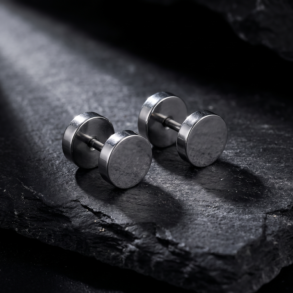 Par de Topos Planos Redondos | Acero Inoxidable