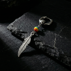 Arete Solitario Pluma y Arcoíris