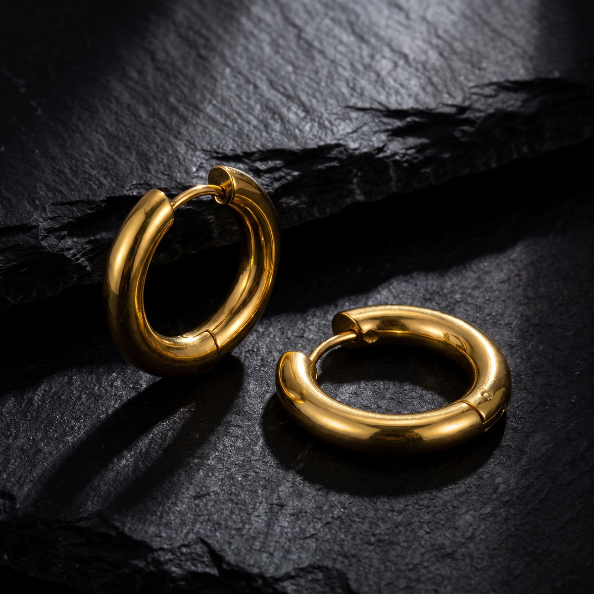 Aretes Candongas Lisas | Oro Laminado 18K
