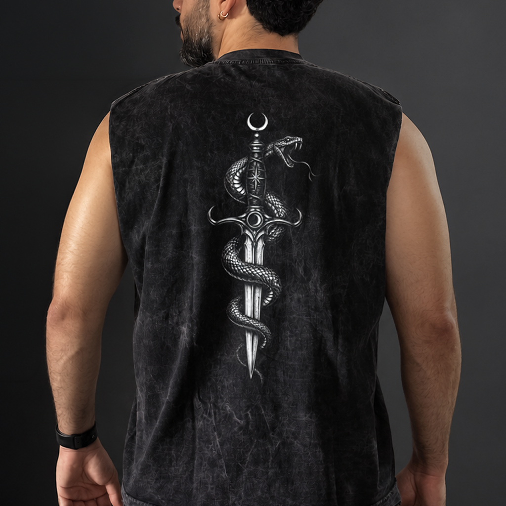Camisilla Daga y Serpiente Acid Wash | Oversize