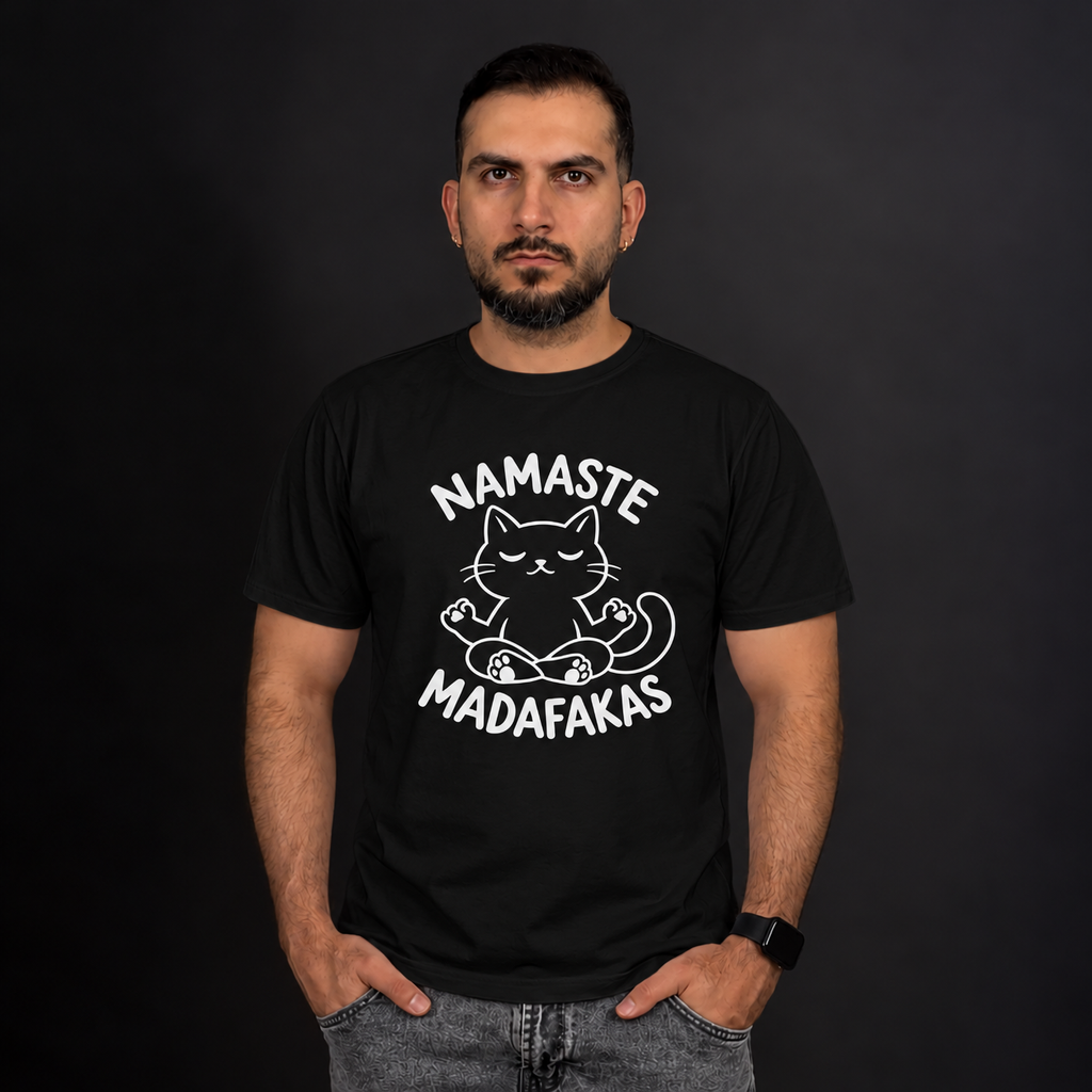 Camiseta Gato Namaste Madafakas | Regular Fit