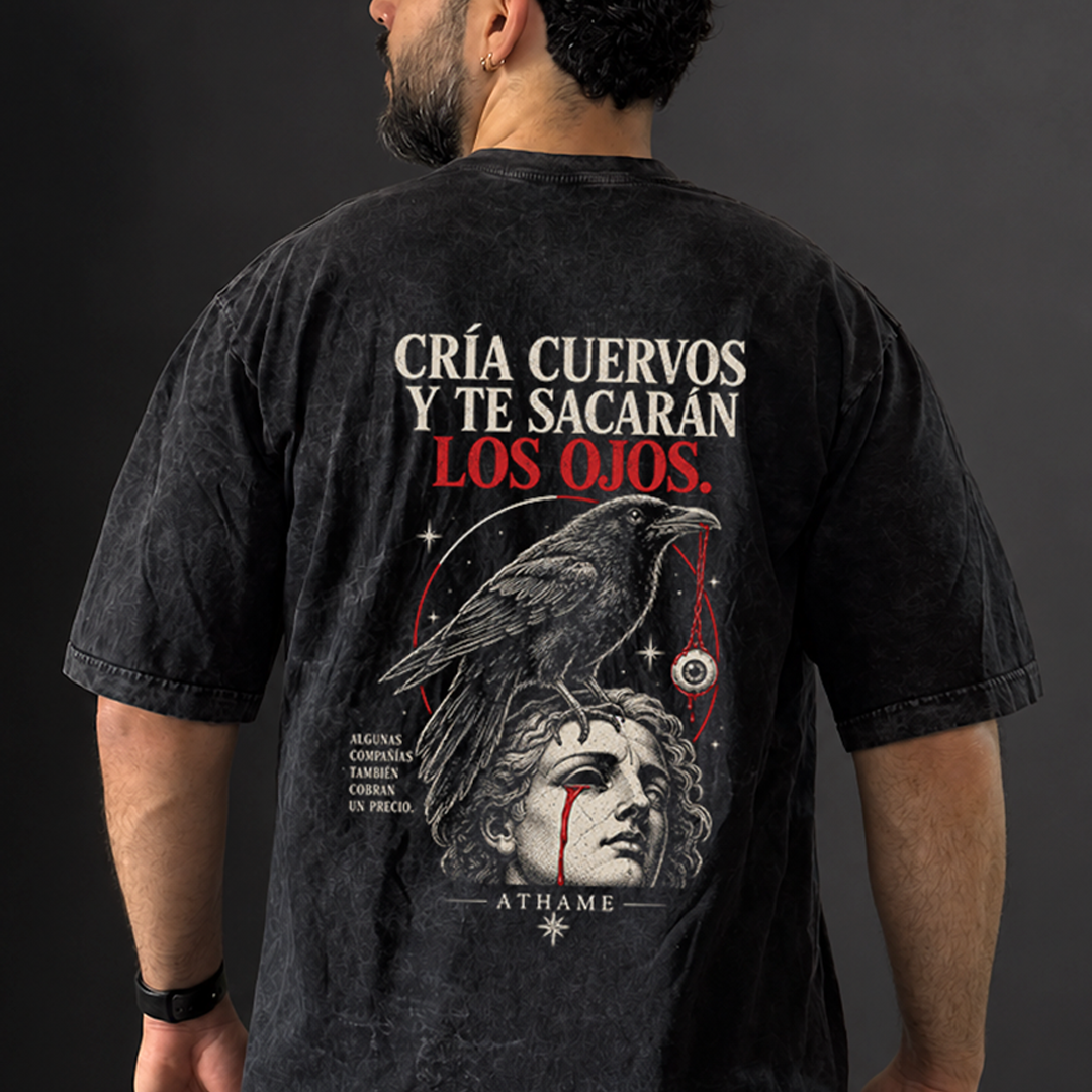 Camiseta Cría Cuervos Acid Wash | Oversize
