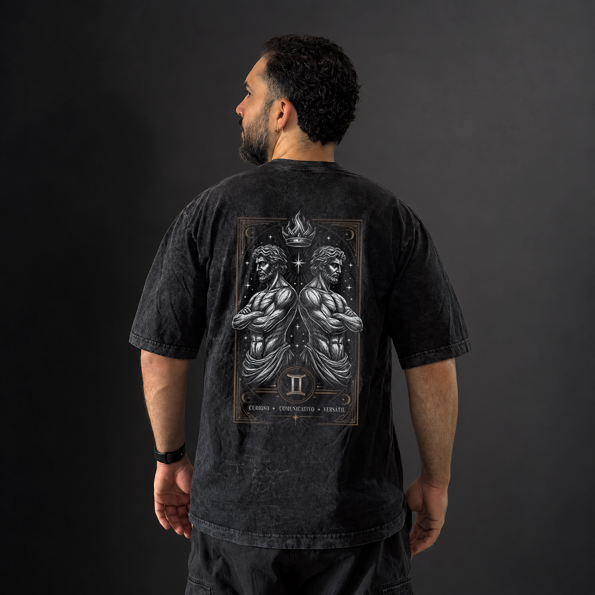 Camiseta Géminis Acid Wash | Oversize