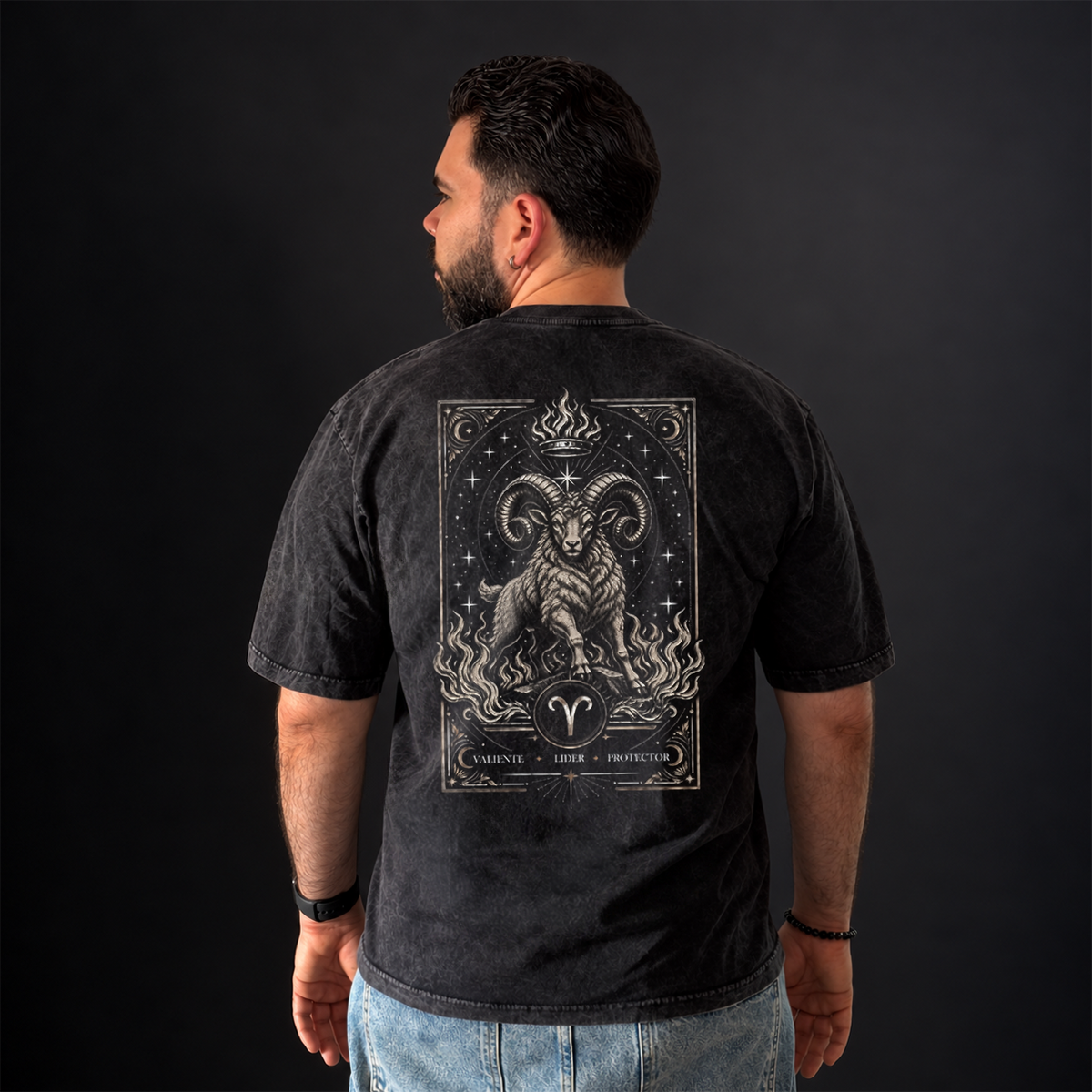 Camiseta Aries Acid Wash | Oversize