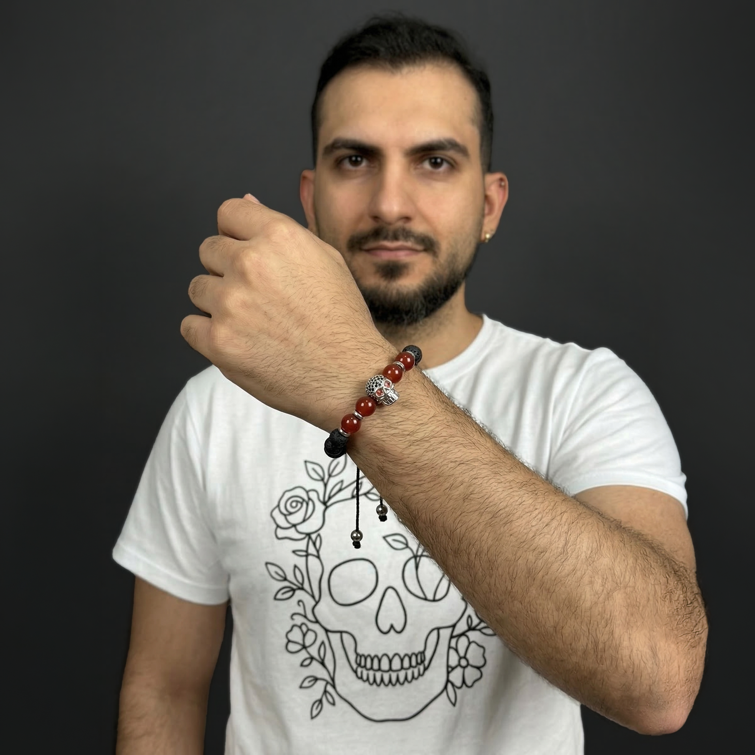 Pack Calaveras: Camiseta Dark Bloom + Pulsera Renacimiento y Fuerza