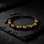 Pulsera Ojo de Tigre y Oro Laminado 18k | Estrategia y Riqueza