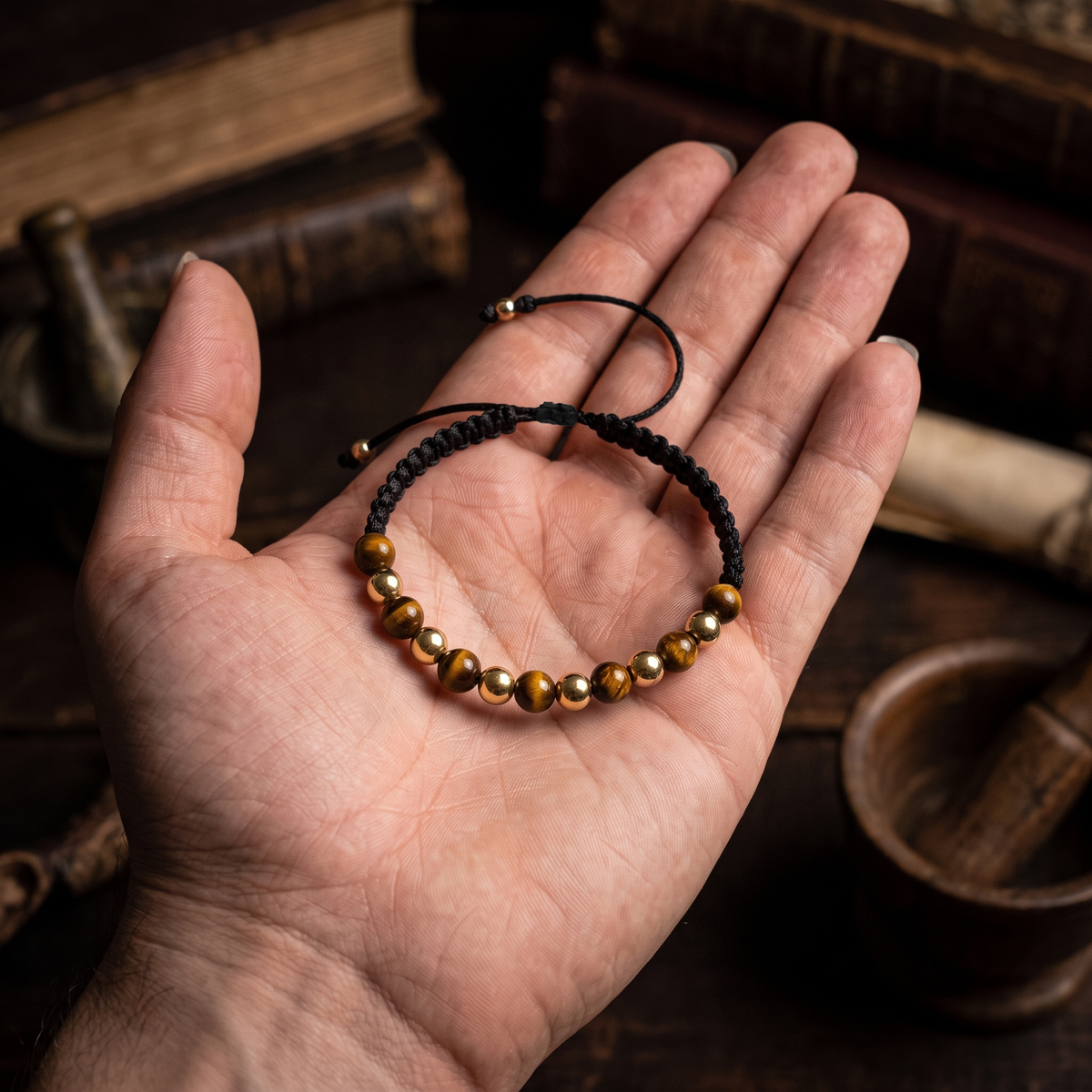 Pulsera Ojo de Tigre y Oro Laminado 18k | Estrategia y Riqueza