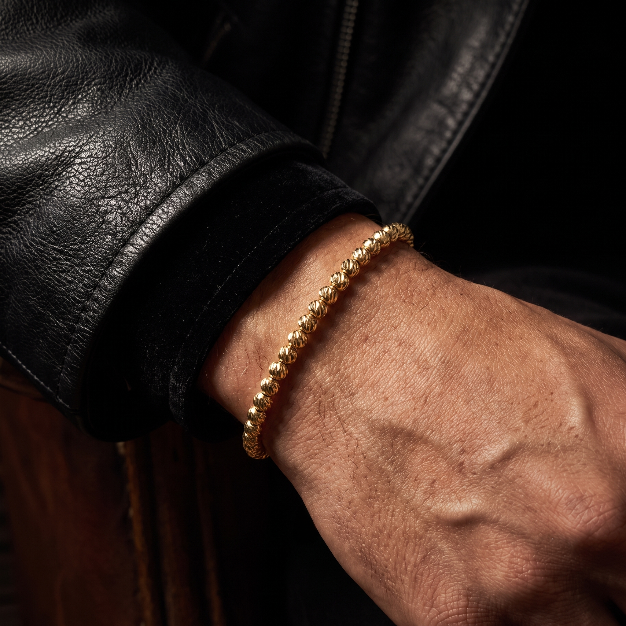 Pulsera Estructura Diamantada (4mm) | Oro Laminado 18k