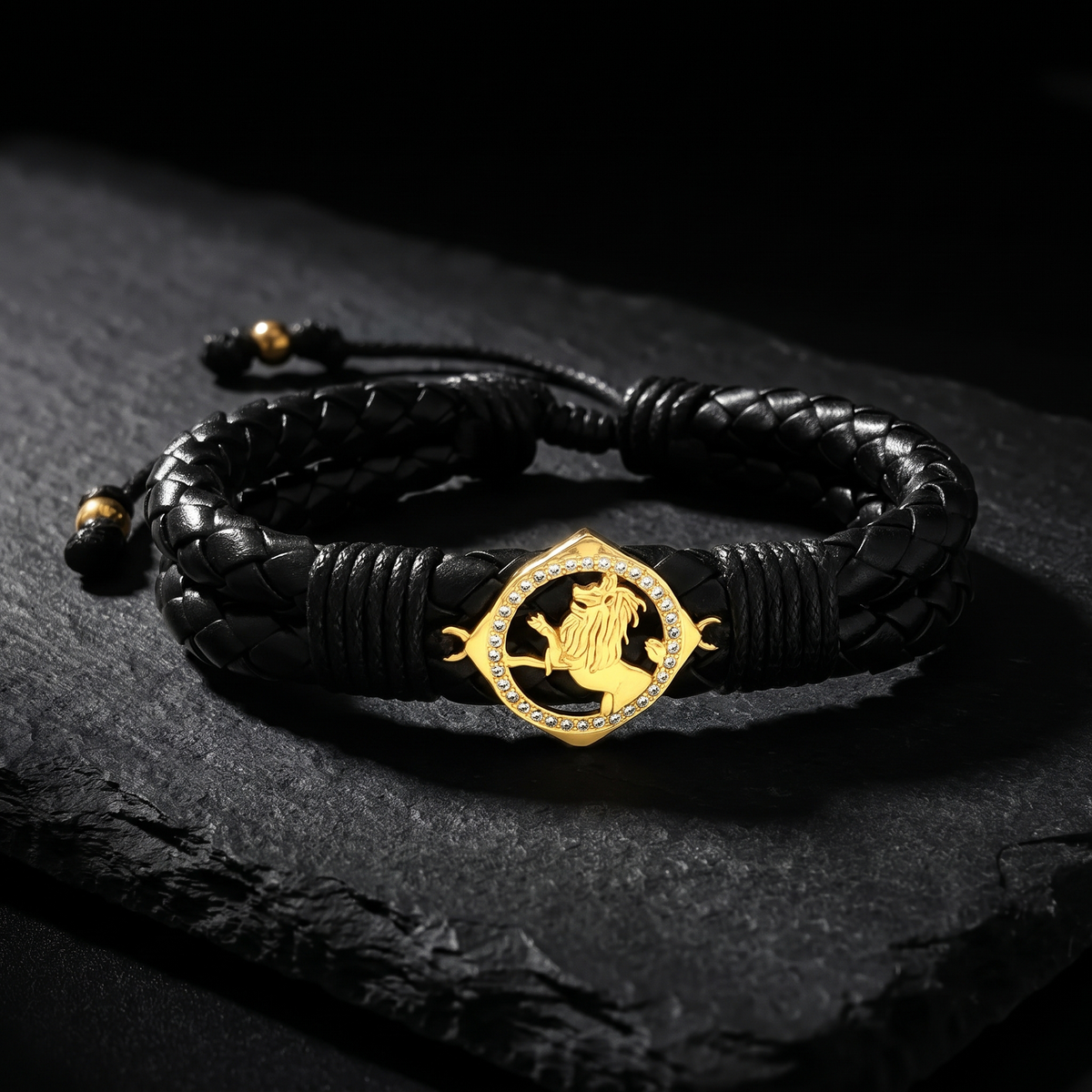 Pulsera León Rampante Cuero Vegano | Autoridad y Liderazgo