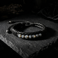 Pulsera Espectrolita | Piedra de Umbral y Cuero Vegano