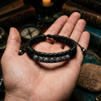 Pulsera Espectrolita | Piedra de Umbral y Cuero Vegano