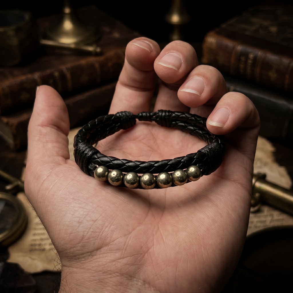 Pulsera Manifiesto | Pirita y Cuero