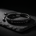 Pulsera Cuero Vegano y Turmalina | Escudo y Enraizamiento