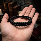Pulsera Cuero Vegano y Turmalina | Escudo y Enraizamiento