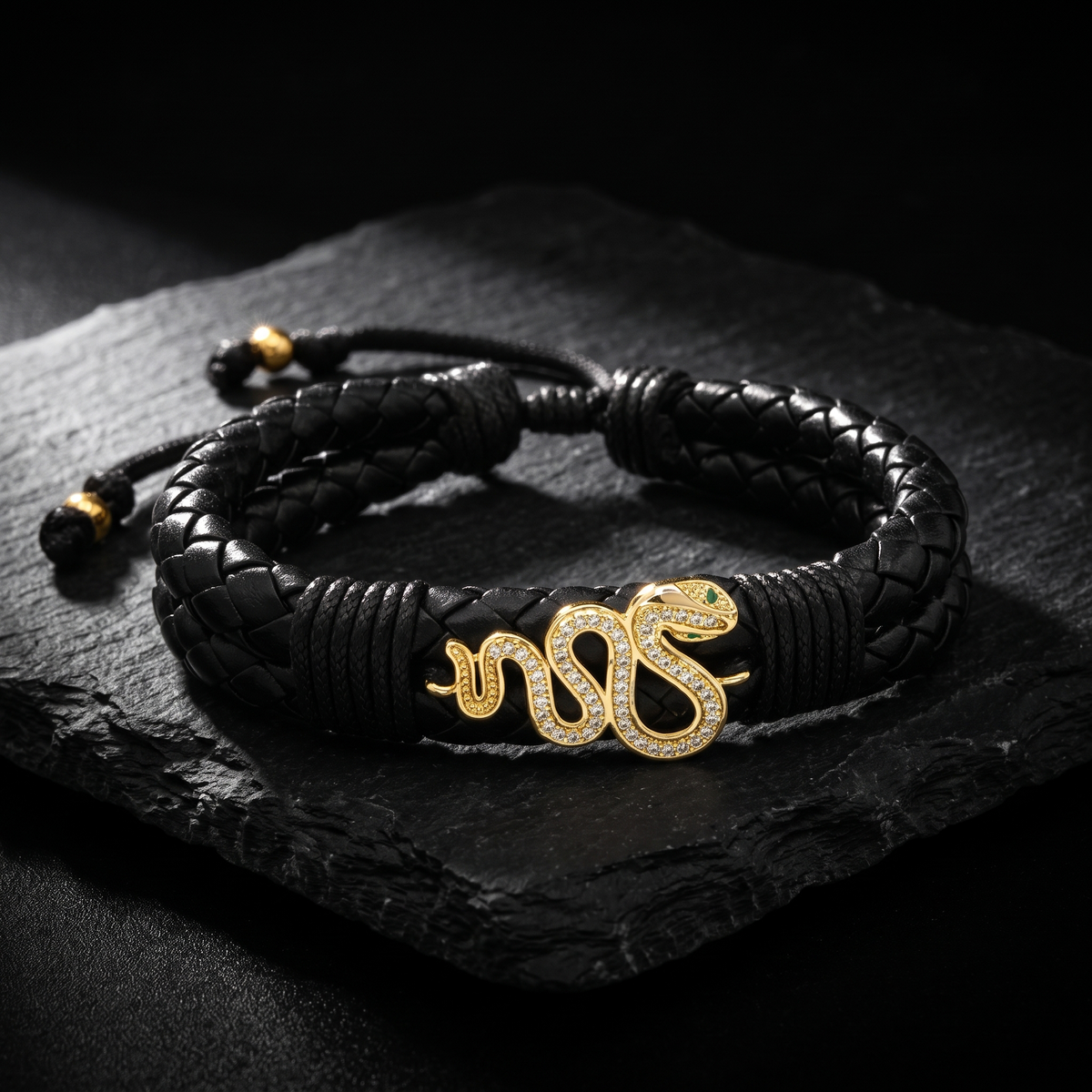 Pulsera Cuero Vegano Serpiente | Sabiduría y Transformación