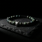 Pulsera Alpha | Tótem Lobo y Jaspe Kambaba
