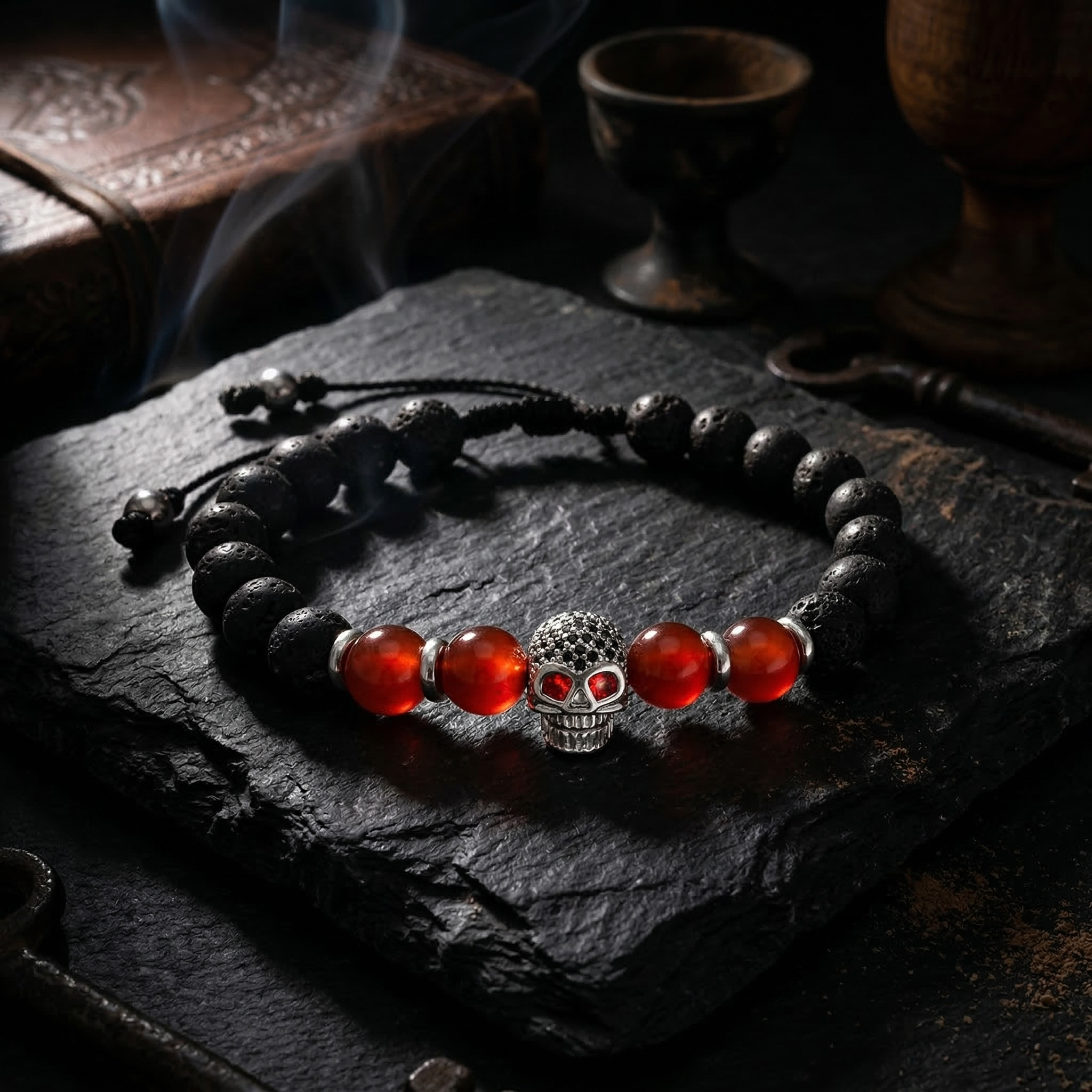 Pulsera Volcánica y Cornalina | Renacimiento y Fuerza