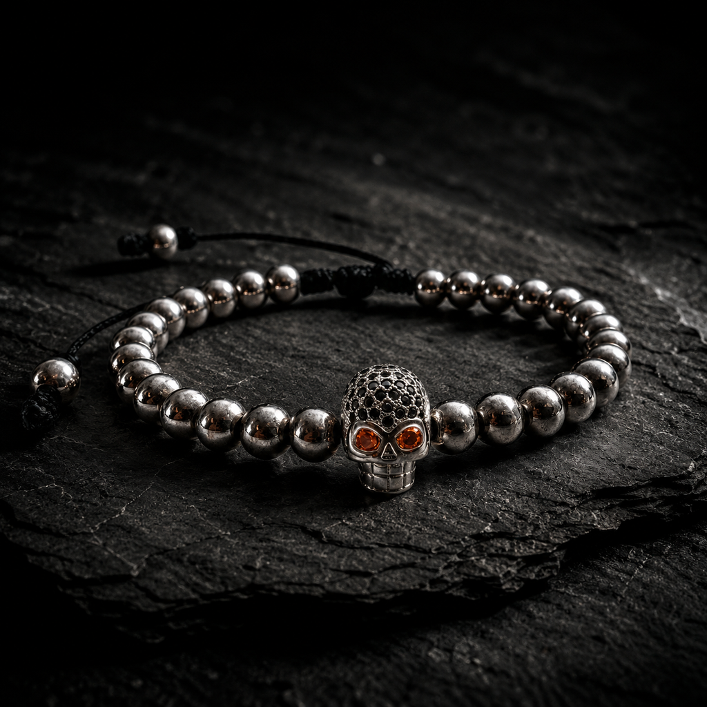 Pulsera Amuleto Calavera | Acero Inoxidable