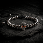 Pulsera Amuleto Calavera | Acero Inoxidable