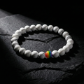 Pulsera Howlita Blanca y Arcoíris (8mm)