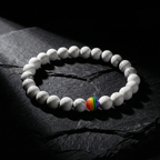 Pulsera Howlita Blanca y Arcoíris (8mm)