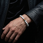 Pulsera Howlita Blanca y Arcoíris (8mm)