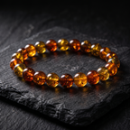 Pulsera Ámbar 8mm | Energía Ancestral y Resiliencia