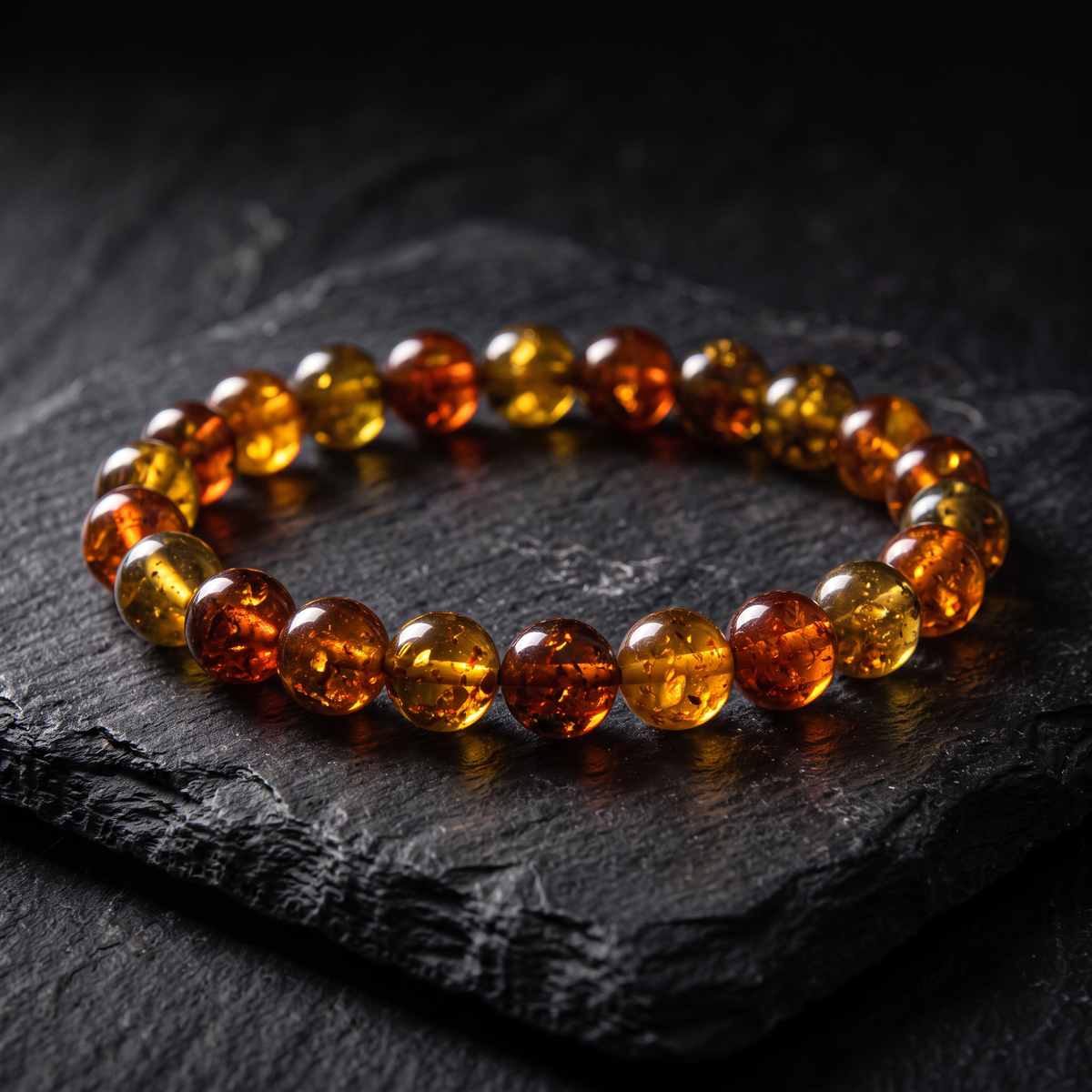 Pulsera Ámbar 8mm | Energía Ancestral y Resiliencia
