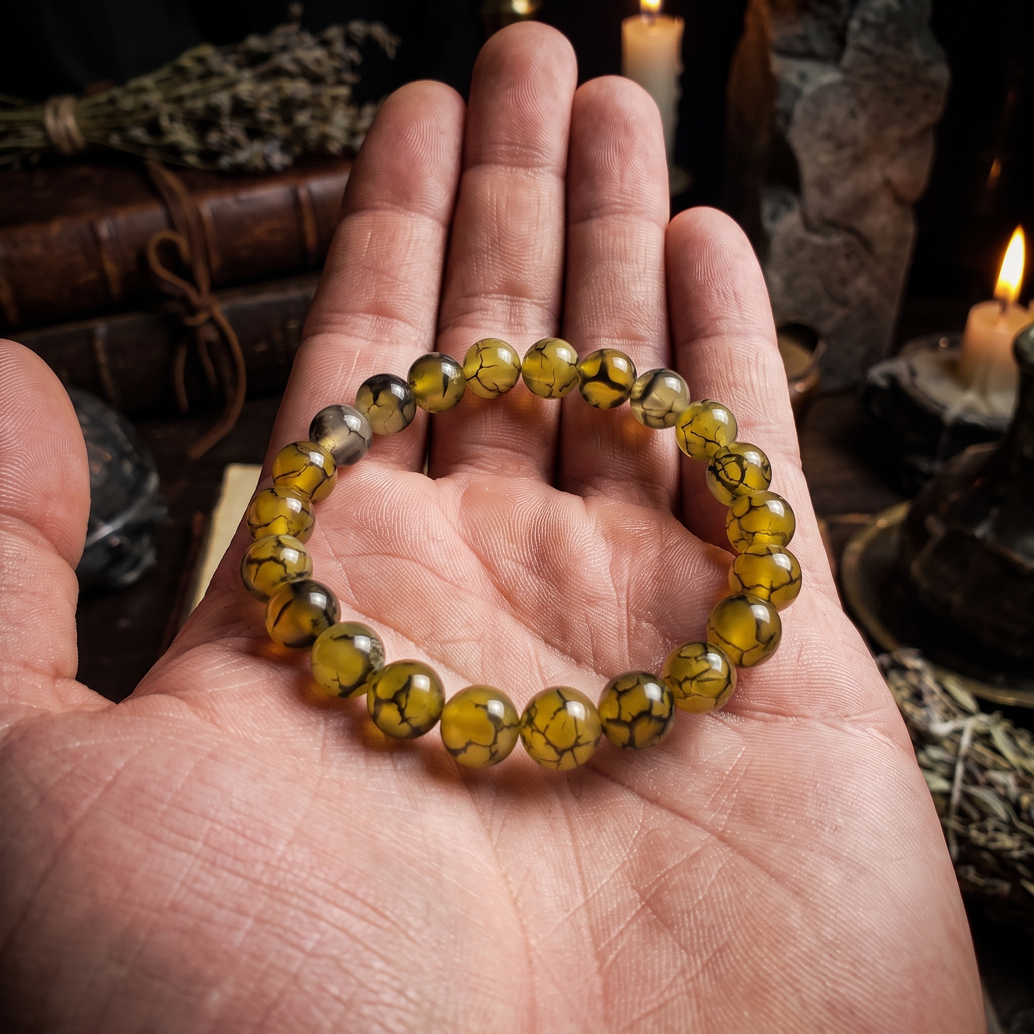 Pulsera Ágata Venas de Dragón (8mm)