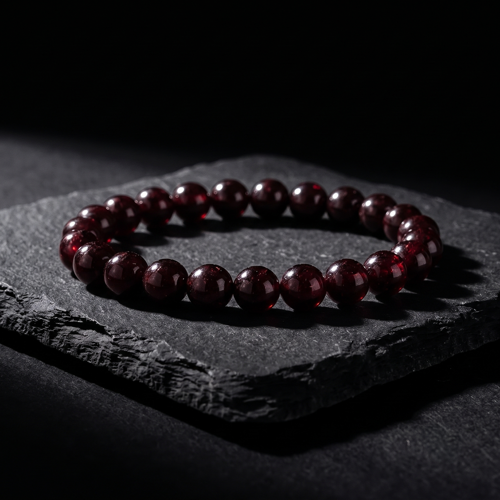 Pulsera Núcleo Granate (8mm)
