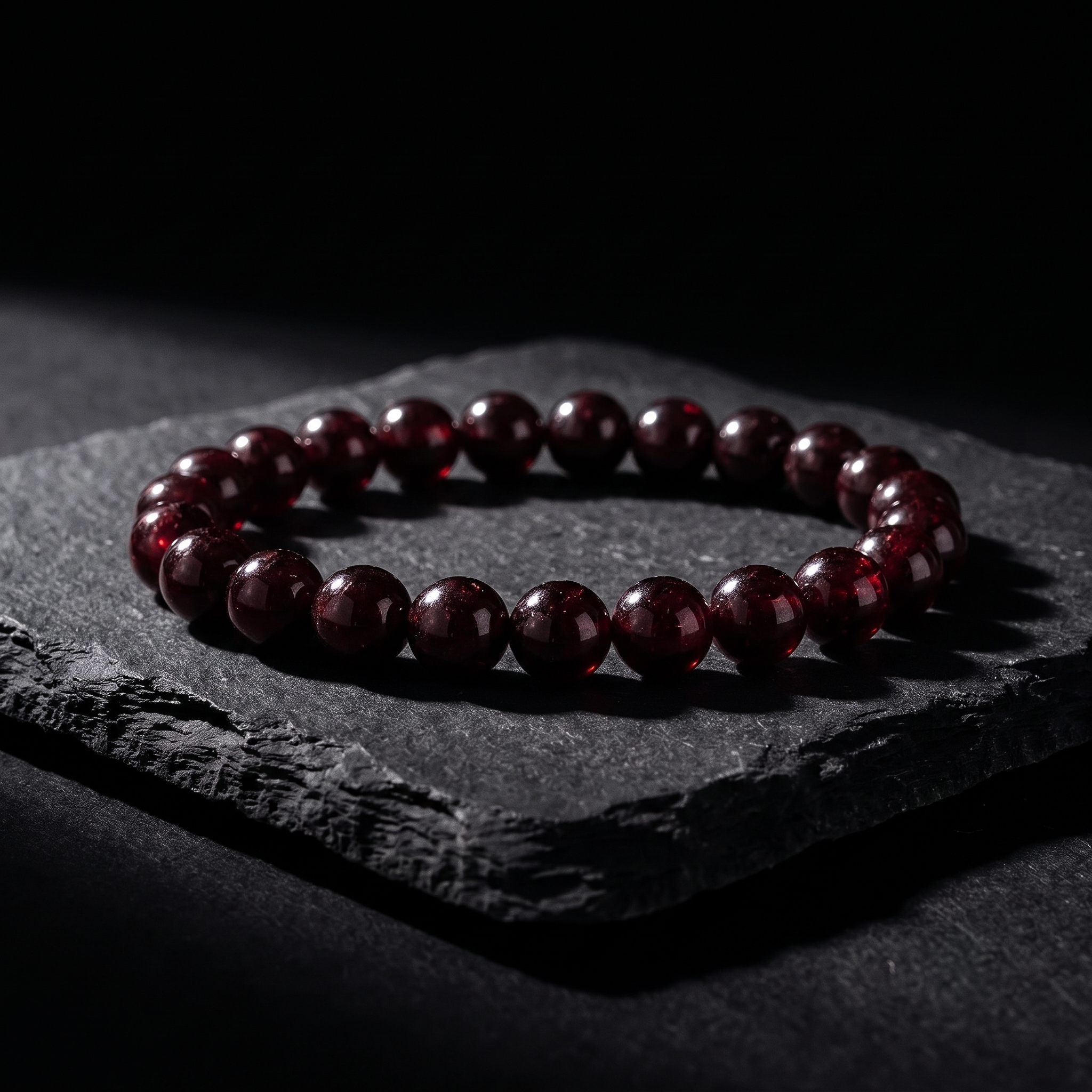 Pulsera Núcleo Granate (8mm)