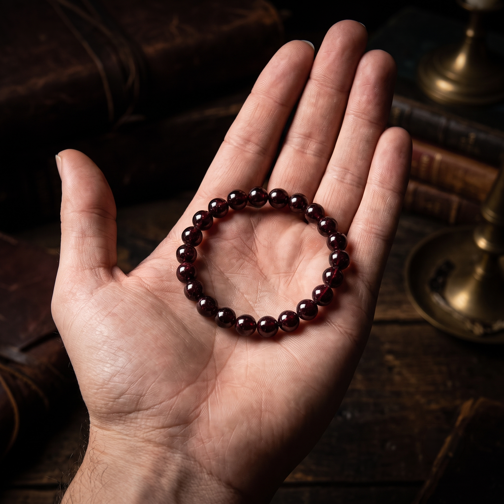 Pulsera Núcleo Granate (8mm)