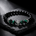 Pulsera Alpha | Ónix y Ojo de Tigre Verde