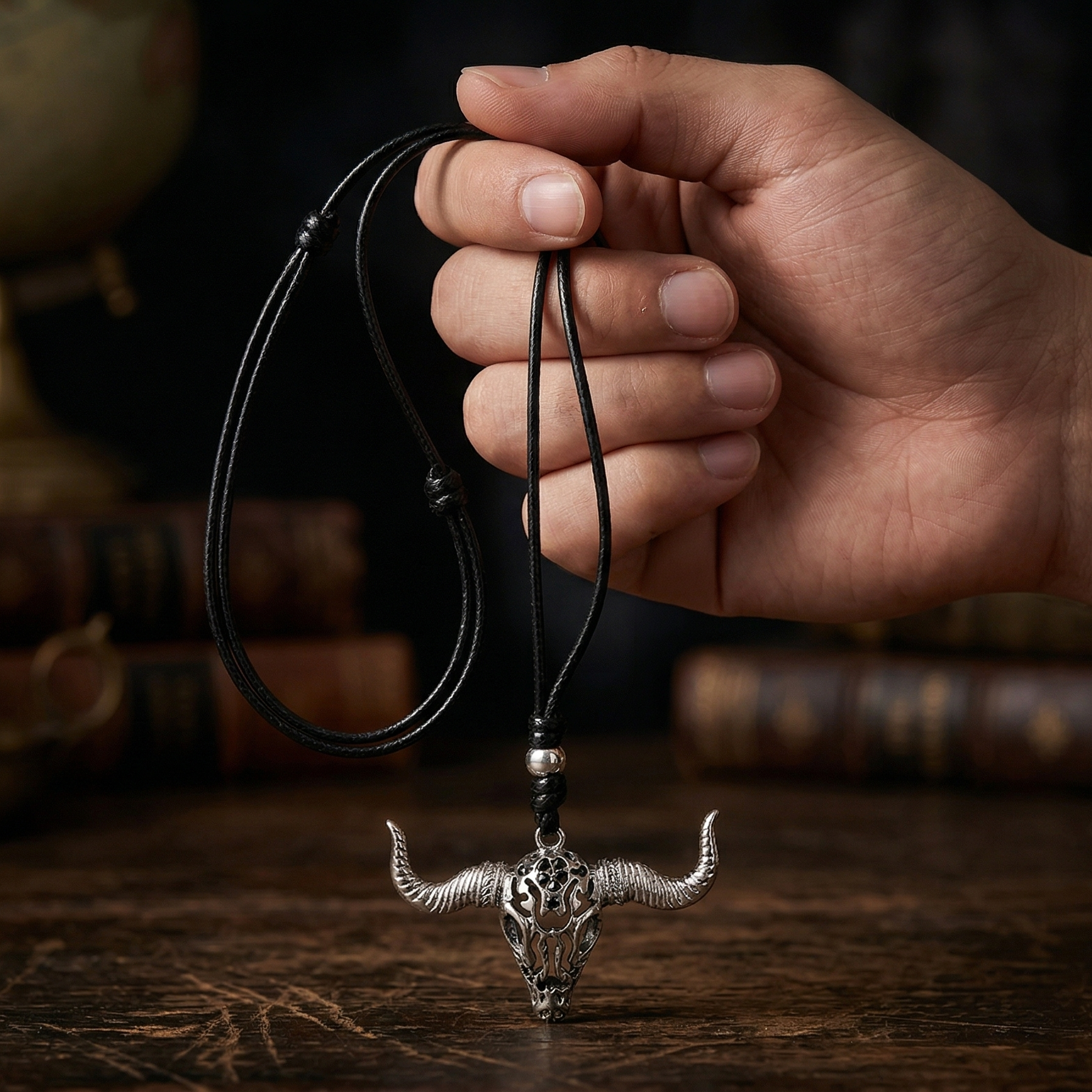 Collar con Dije de Cráneo de Toro | Fuerza Sagrada