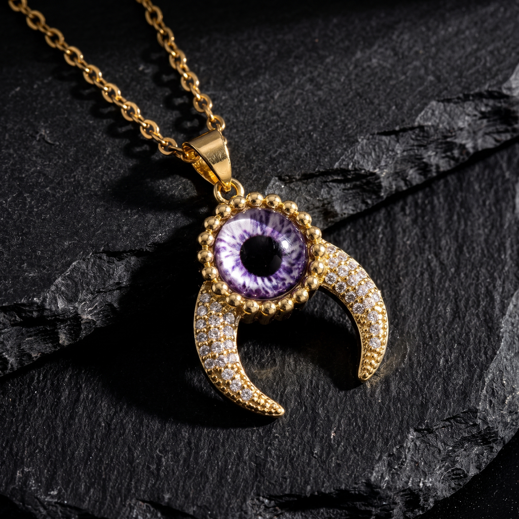 Collar Ojo de Luna | Acero Dorado
