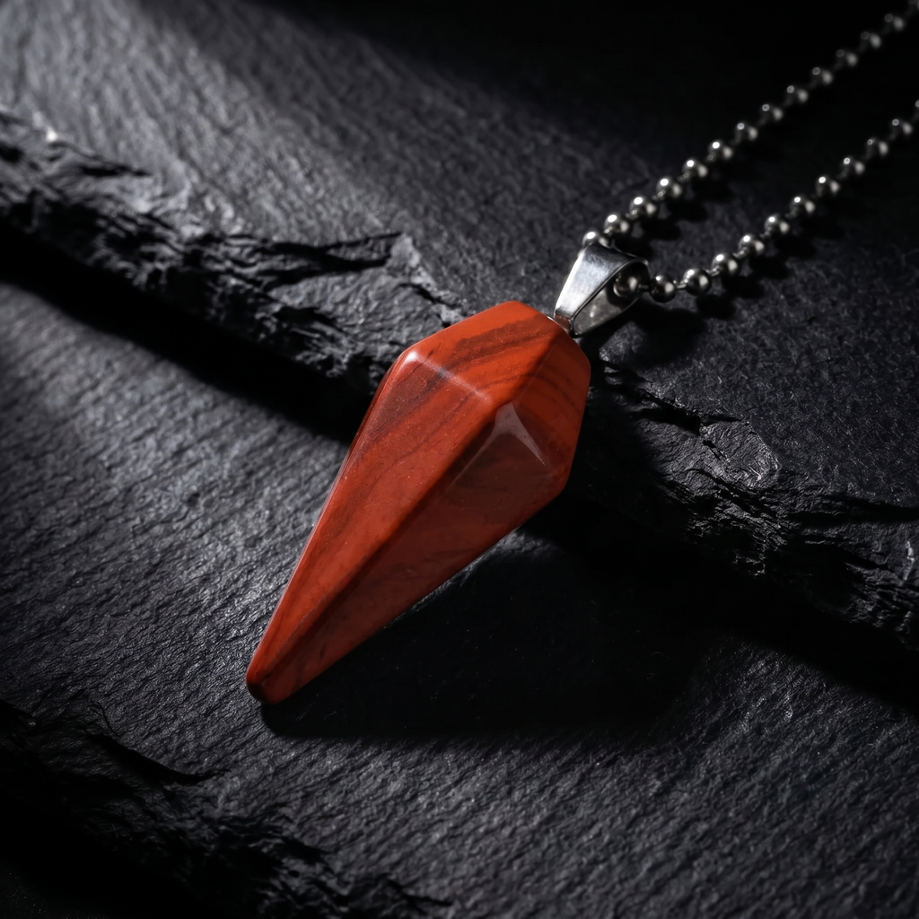 Collar Péndulo Jaspe Rojo | Fuerza y Resistencia