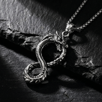 Collar Dragón Uróboro | Acero Inoxidable
