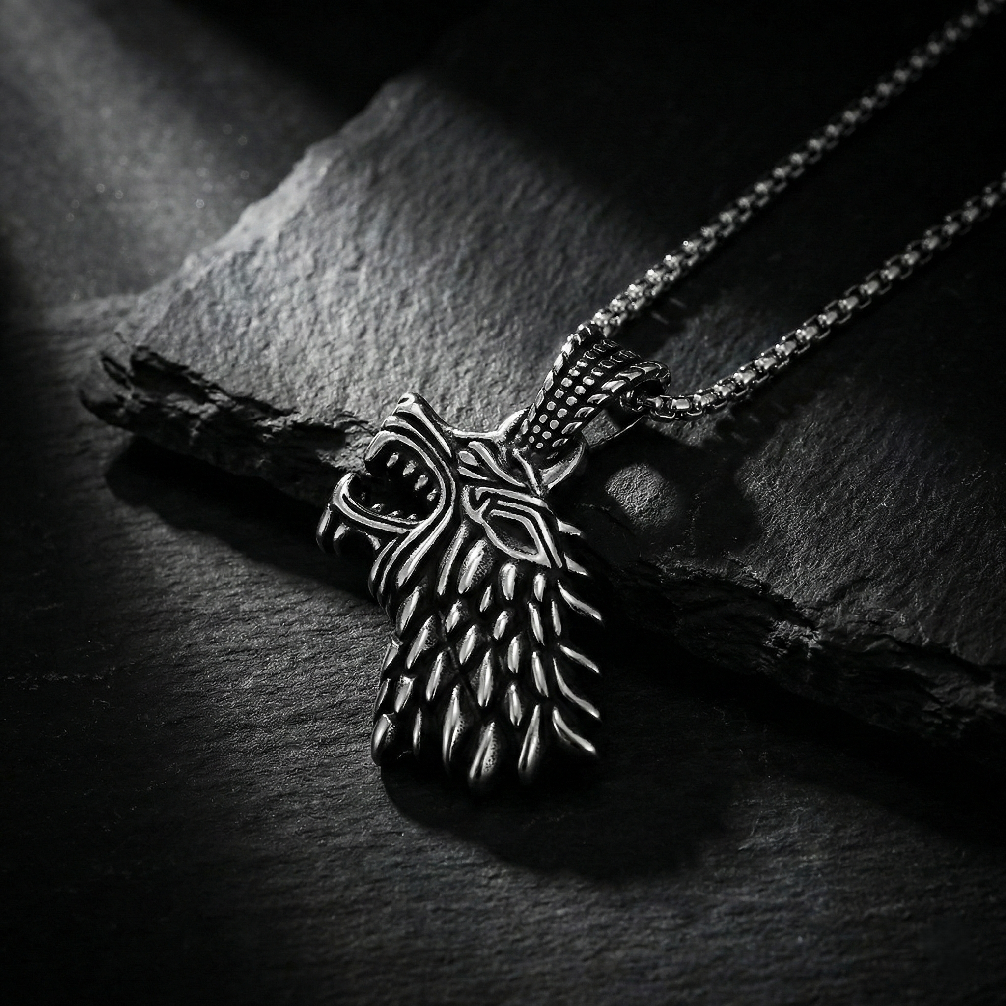 Collar Alpha | Tótem Lobo en Acero