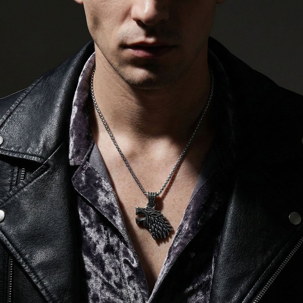 Collar Alpha | Tótem Lobo en Acero