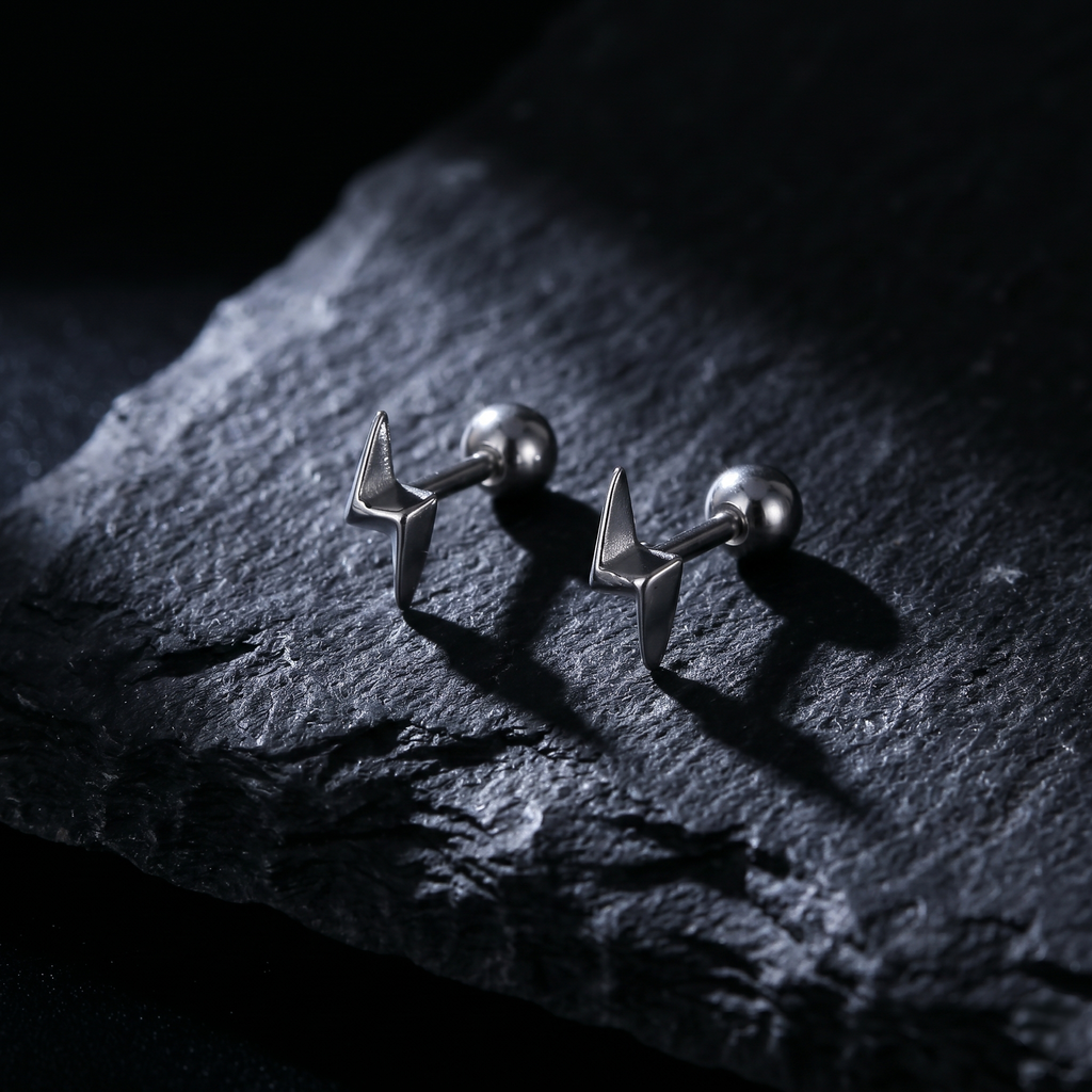 Aretes Relámpago | Acero Inoxidable