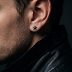 Aretes Estrella Estructurada | Acero Inoxidable