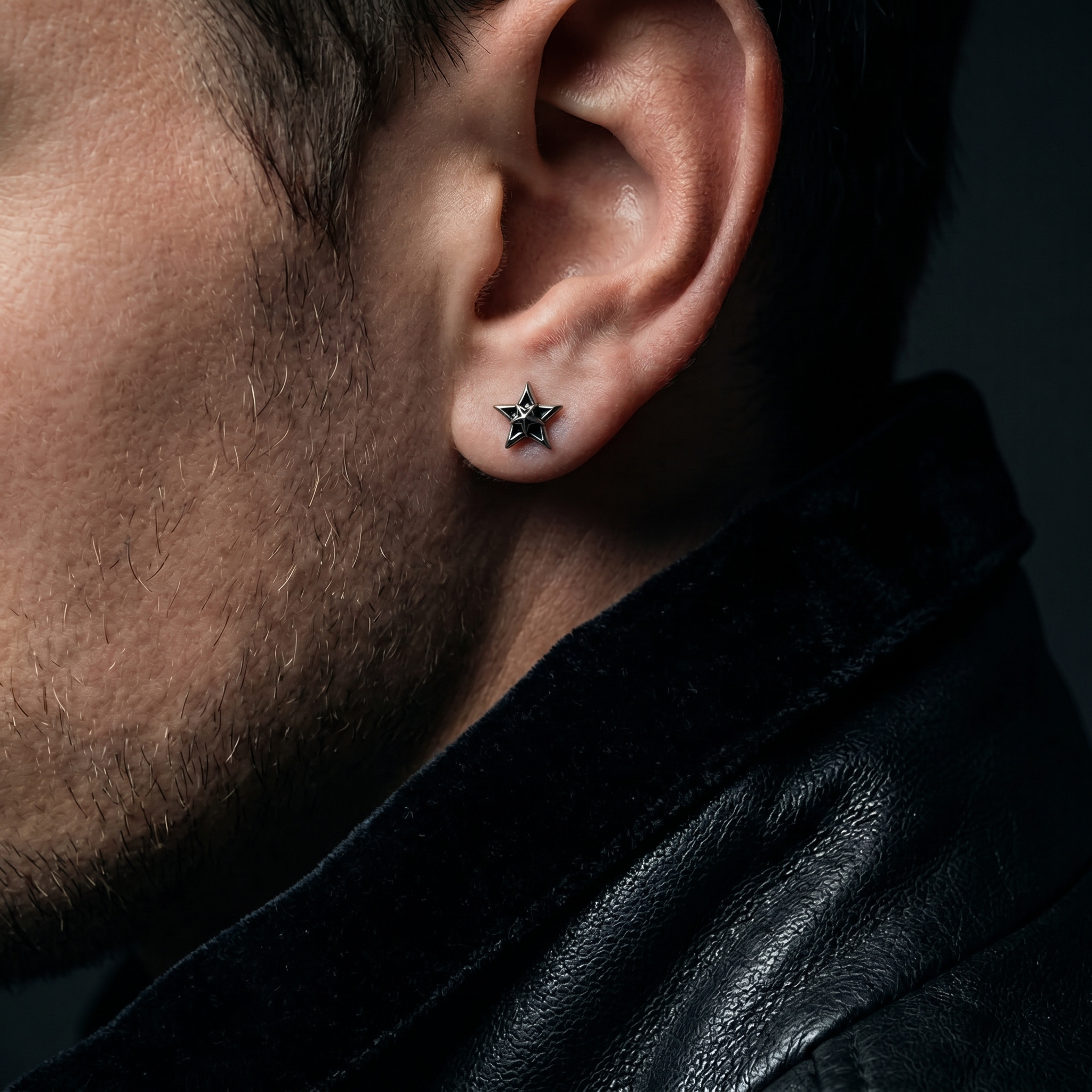 Aretes Estrella Estructurada | Acero Inoxidable