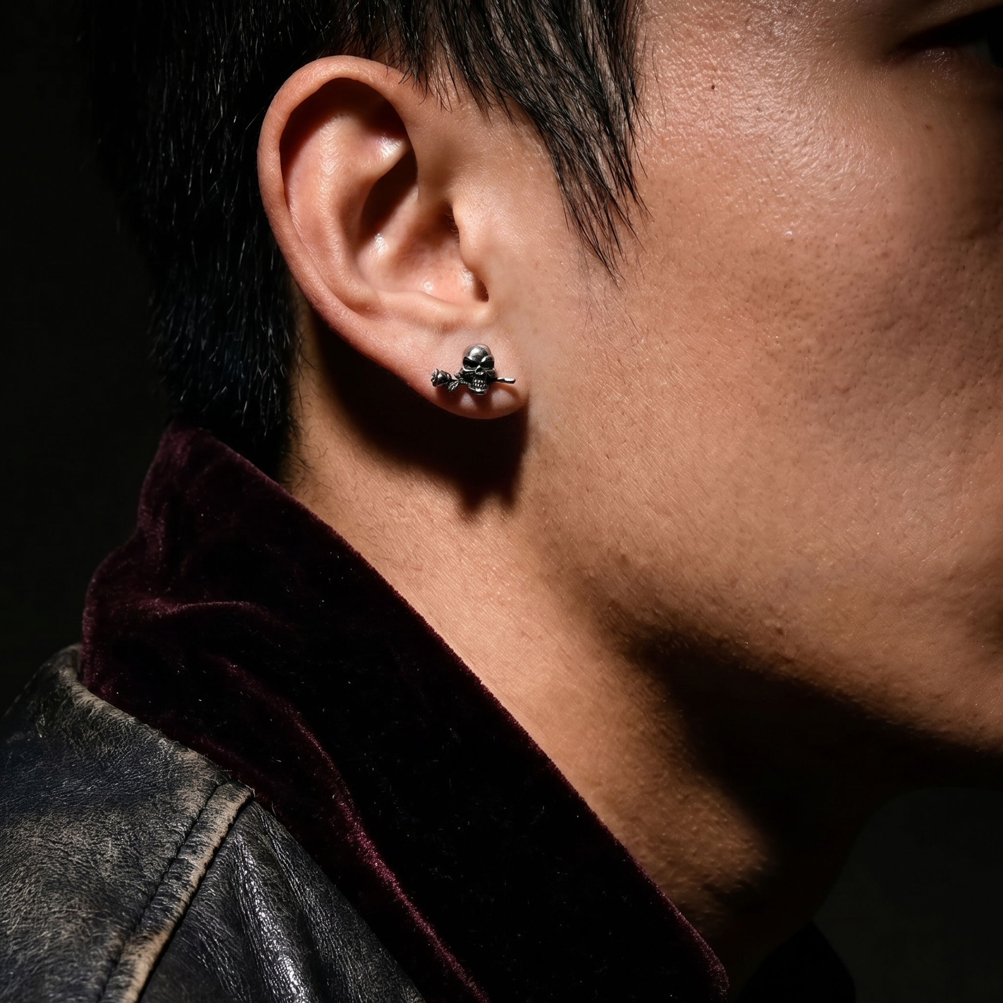 Aretes Dark Bloom | Acero Inoxidable